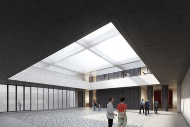 A CZITA Építész Iroda és az RJZS Architects terve a Recski Nemzeti Emlékpark pályázatán – aula