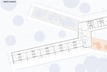 Tüdőrehabilitációs központ gyermekeknek – Emeleti alaprajz – Terv: Radics Laura