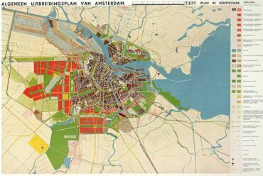 Amszterdam városrendezési terve (A.U.P.), 1934. Tervező: Cornelis van Eesteren. Forrás: repository.tudelft.nl