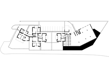 24 lakásos lakóépület Pannonhalmán – CAN Architects – földszinti alaprajz