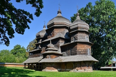 Ukrajna fából épült templomai a tégla és kőből épült emlékeknél is nagyobb veszélyben vannak, Fotó: Szent György templom Drohobych-ban, Wikipedia Commons, Felhasználó: Viacheslav Galievskyi