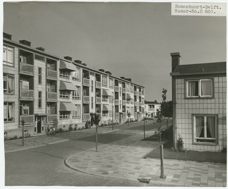 Bomenwijk, Delft (1949-1951). Építész: W. van Tijen & H.A. Maaskant, Revitalizáció: Steenhuis Bukman Architecten (2009-2024). Fotó: Hamar