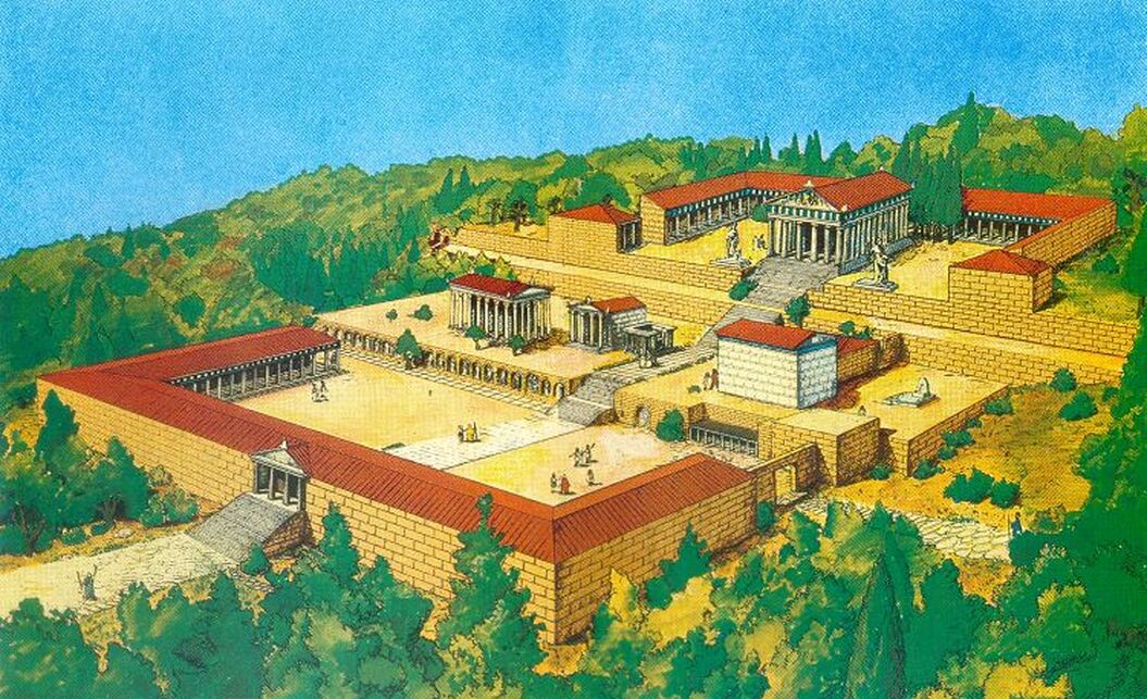 Az Aszklépiosz templom teraszainak rekonstrukciója, Forrás: www.ostia-antica.org
