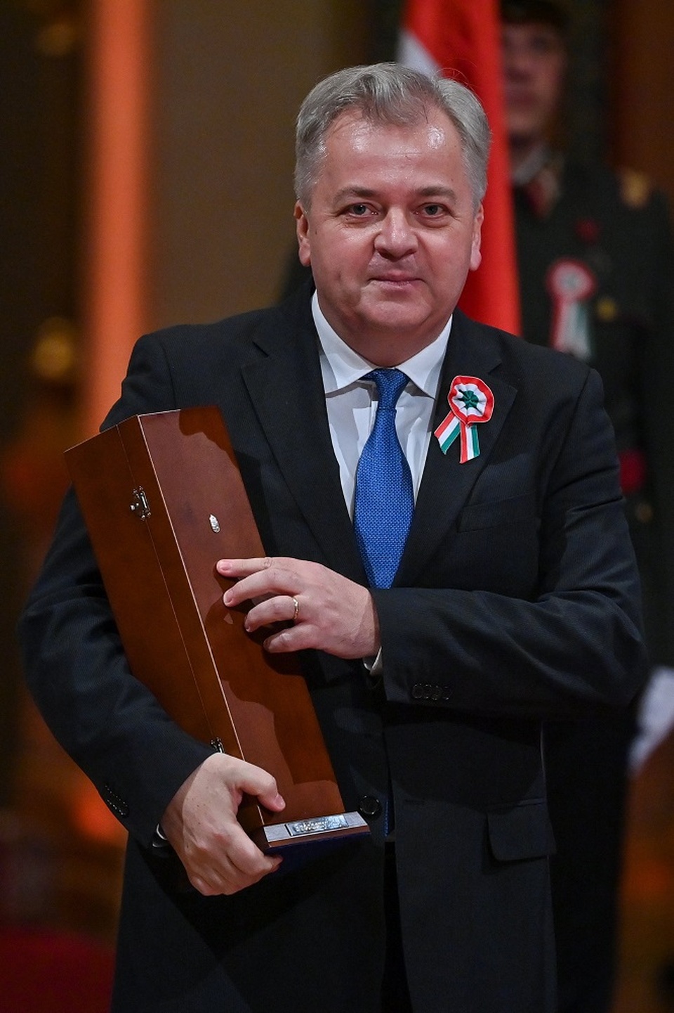 Vörös Győző a díj átvételekor. Fotó: MTI/Illyés Tibor