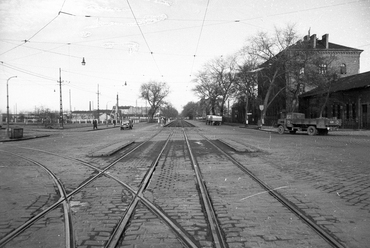 Váci út az Árpád híd pesti hídfőjétől a Dagály utca felé nézve, 1959. Forrás: Fortepan / UVATERV