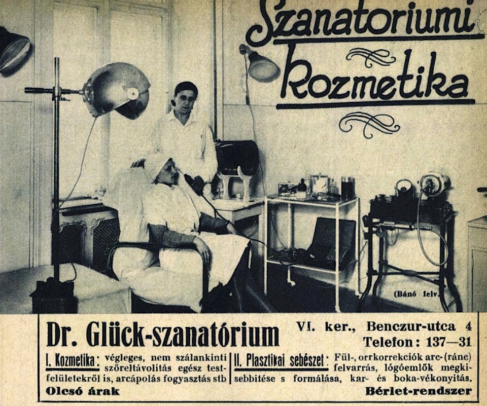 A szanatórium hirdetése. Forrás: Színházi Élet, 1932/21., Arcanum Digitális Tudománytár