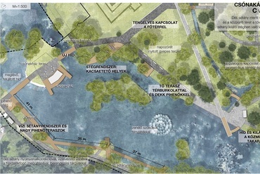 A Csónakázó-tó megújítása. Forrás: Lépték-Terv