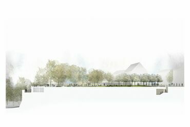 A Szentháromsági téri zöldfelületek megújítására kiírt nyílt tervpályázat munkája, Tervező: Deichler Jakab Stúdió, Újirány Csoport, 2022.