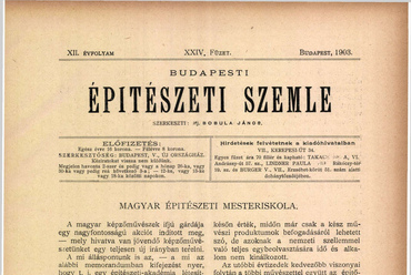 Magyar Építészeti Mesteriskola. Budapesti Építészeti Szemle, 1903 (12. évf.) 24. füzet, 325–327.