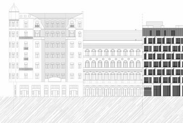Baross téri Hotel, FBIS architects - Utcahomlokzat