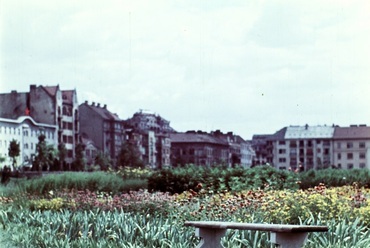 Vérmező, balra az Attila út, szemben a Mikó utca házai egy 1948-as felvételen. Forrás: Fortepan / Fortepan/Album035