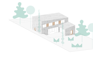 Családi ház Budaörsön – GINKGO Architects – axonometrikus rajz