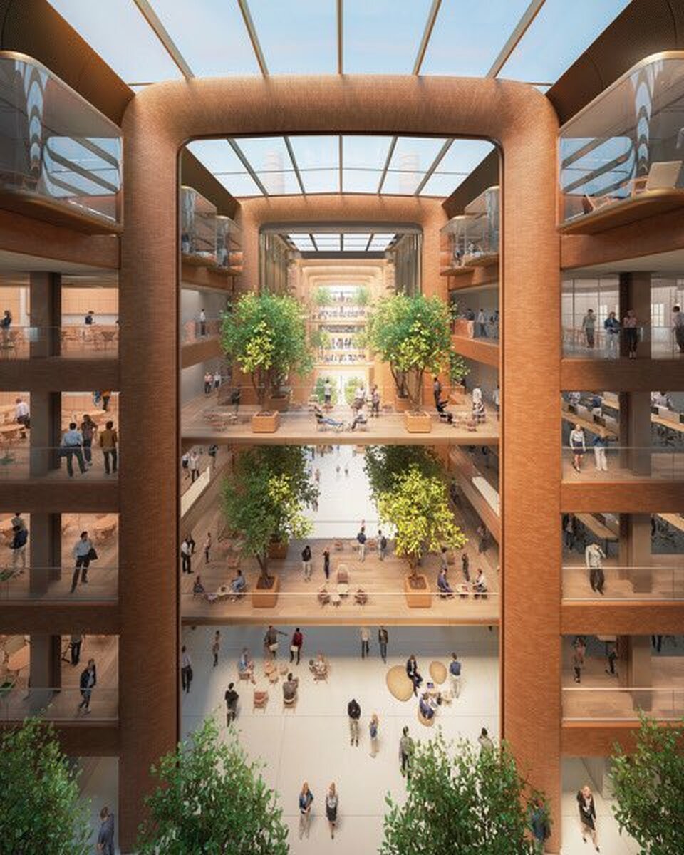 Battersea Erőmű, az Apple új kampuszának terve, a Foster + Partners látványterve - Forrás: Tim Cook hivatalos Twitter oldala