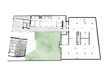 Földszint alaprajz. Forrás: FBIS architects