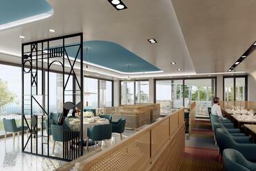 Étterem a Balatonnál – építészet: Földes Architects – belsőépítészet: Somlai Design Studio
