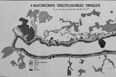 Tóth János: Balatonkörnyék rendezési tervvázlat, 1946 / Forrás: Tóth János: A Balaton környék egységes fejlesztése és rendezése. Tér és Forma 19 (1946) 1–3. 14–18.