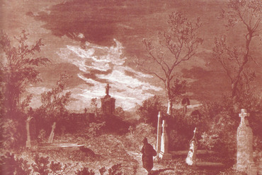 Metszet a Váczi temetőről, 19. század első fele. Forrás: http://www.ilyenisvoltbudapest.hu/ 