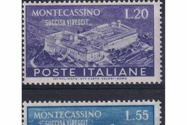 Monte Cassino, bélyeg. Forrás: Filatelia due Torri
