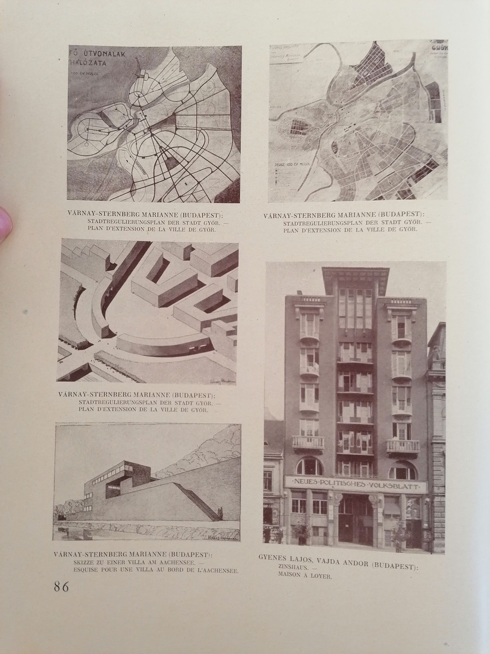 Várnay Marianne rajzai az 1930-as Nemzetközi Építész Kongresszus kiadványában. 