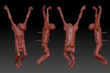 Az ifjabb Csaba László által a Somogyi-örökösöknél felkutatott, eredeti korpusz 3D-modellje, a sérülések kiegészítésével. Kép: Basiliskus 3D
