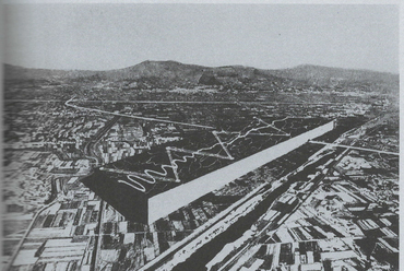 Archizoom Associati, "City, Assembly Line of the Social," in Casabella 350-351, 1970 – forrás: Elisa C. Cattanado (ed.), Andrea Branzi, E=mc2: The Project in the Age of Creativity, Actar Publishers, 2020, p. 305.
