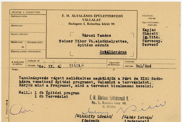 A Weiner Tibornak küldött anyag kísérőlevele, 1960. szeptember 4.
