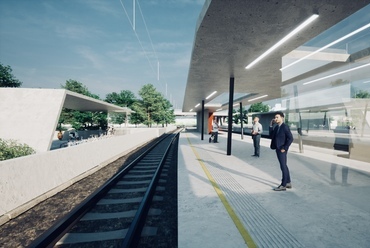 Rákospalota-Újpest vasútállomás korszerűsítésének koncepcióterve. Építészet: sporaarchitects
