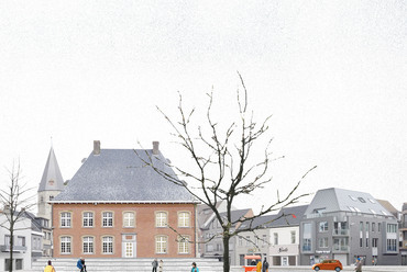Látványterv, télen. LIST & LOLA: Torhout főterének és környezetének megújítása.

