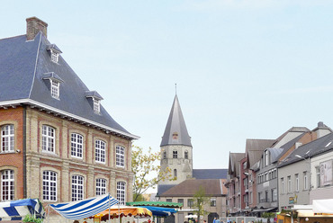 Látványterv, piac. LIST & LOLA: Torhout főterének és környezetének megújítása.
