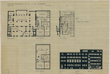 Vince Pál "888" jeligével beadott pályázati terve a Világosság Könyvnyomda és az SZDP székház épületére, 1947. MÉM MDK Múzeumi Osztály, leltári szám: 2023.18.2.
