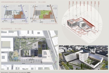 Helyszínrajz. A Károli Gáspár Református Egyetem új épületegyüttese – A DPi Design megvételt nyert terve. 2024.
