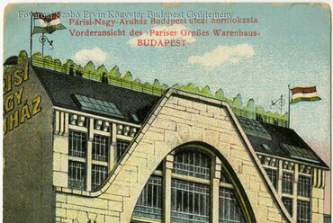 A Párisi Nagy Áruház utcai homlokzata az 1910-es években: Forrás: FSZEK Budapest Gyűjtemény
