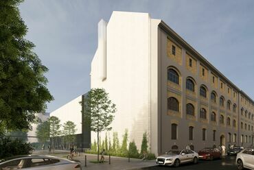 Látványterv. A Károli Gáspár Református Egyetem új épületegyüttese – A DPi Design megvételt nyert terve. 2024.
