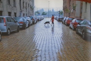 Teknős Miklós ikonikus fotója az érintett utcarészről Bächer Iván Újlipócia című könyvében (Ulpius-ház Könyvkiadó, 2009), részlet. Forrás: Marta Kiszely/Facebook
