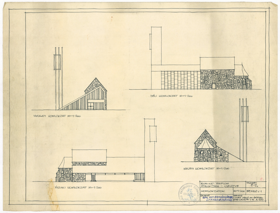 1A csesztvei templom bővítésének terve. Kép: Csaba László archívuma, MÉM MDK
