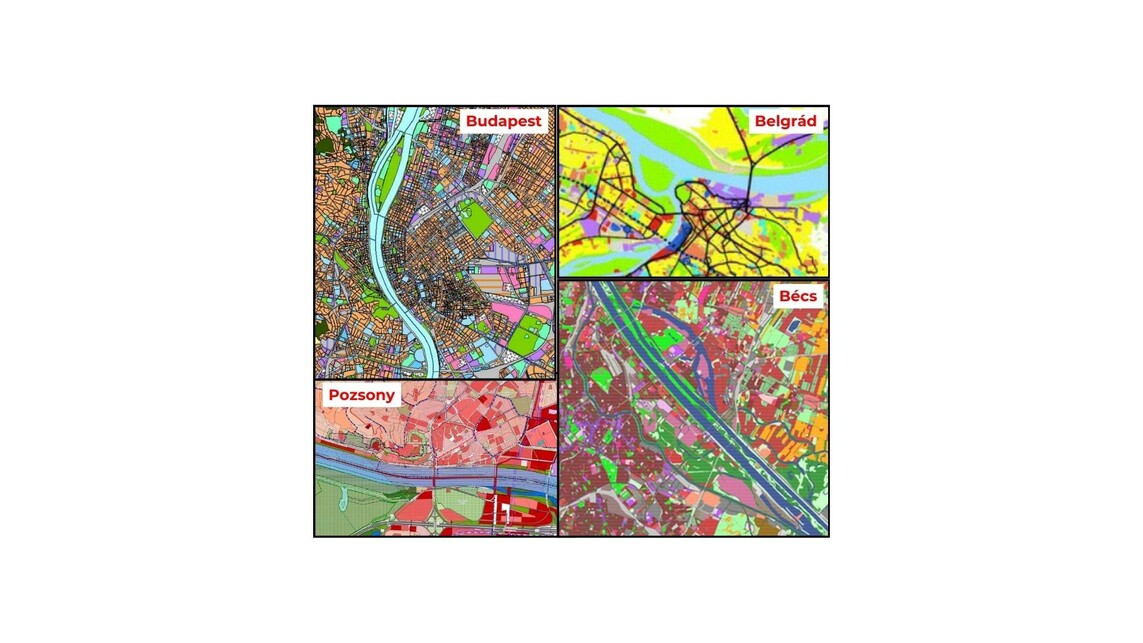 Területhasználati térképek. 

Forrás: Budapest | Belgrád | Pozsony | Bécs
