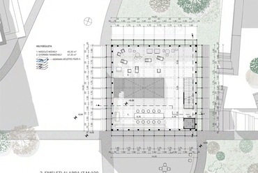 2. emeleti látványterv. Kézműves központ és látványműhely Nagyvárad szívében. Kapczár Botond diplomamunkája. 2024.
