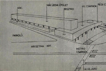 Vázlat az épületkomplexumról. Forrás: Budapest folyóirat, 1973/5. szám
