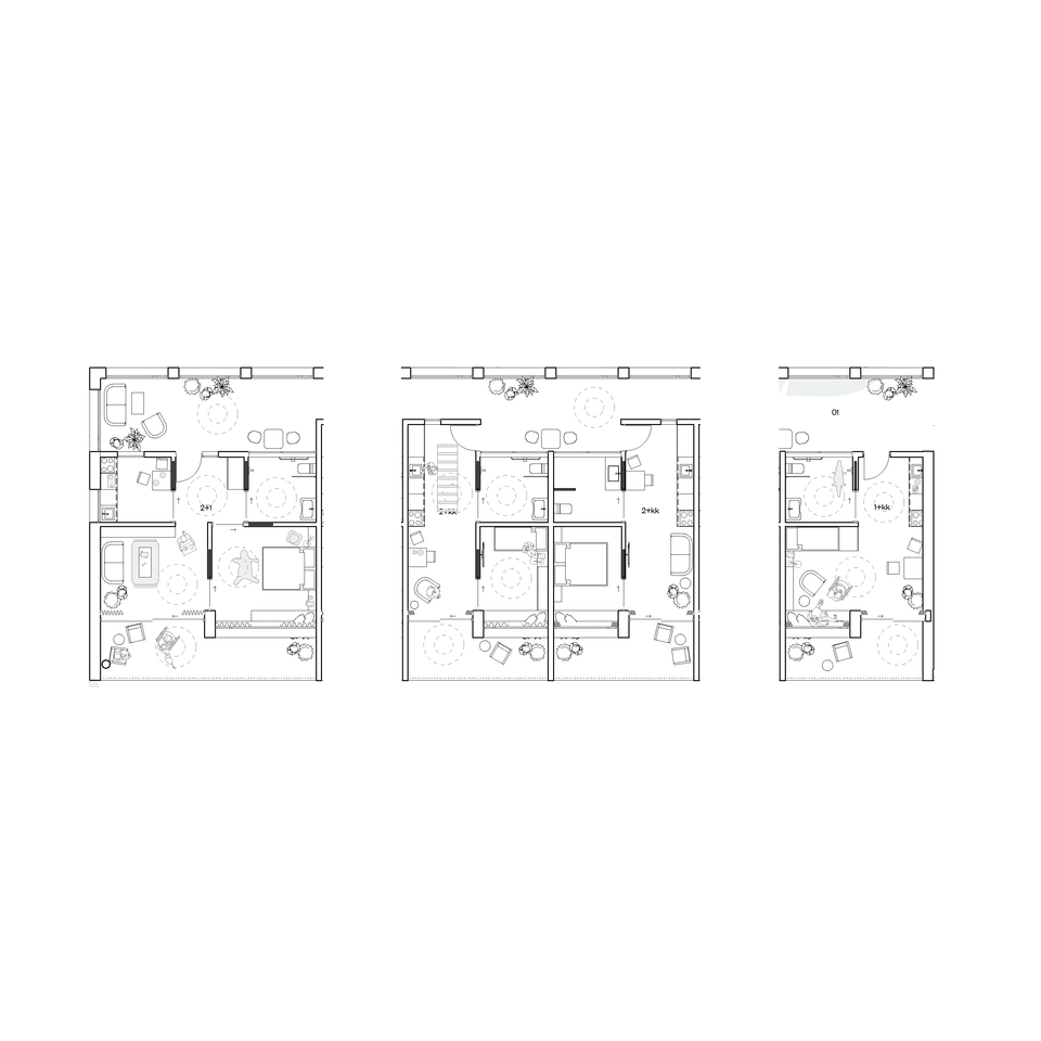 Az Építész Stúdió terve a JK Tyl Apartman ház és idősek otthonára.
