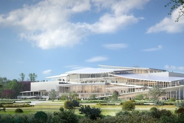 Az új Nemzeti Galéria épületének látványterve. Forrás: Építészfórum archívum
