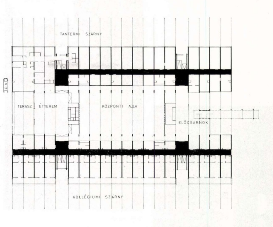 Földszinti alaprajz. Forrás: MÉ 1973
